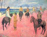 Paul Gauguin Riders on the Beach oil